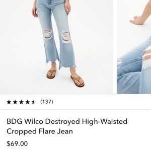 BDG Wilco High Waisted Cropped Flare Jeans